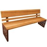 Sitzbank 'Venedig' mit Rückenlehne, Stahl, Sitz- und Rückenflächen Holz