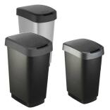 Abfallbehälter 'Twist', 25 oder 50 Liter aus Kunststoff, mit 2-Funktionen-Schwingdeckel