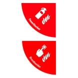 Boden-Sicherheitskennzeichen 'Brandschutz' aus PVC, selbstklebend, Rutschkl. R10, Viertelkreis