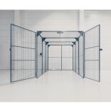 Lagerbox 'Cage' aus Stahl, Höhe 2200 mm, verzinkt oder beschichtet, mit Doppelflügeltür
