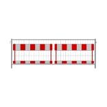 Bau-Schrankenzaun nach TL, Höhe 1,20 m, MW 300/70, Standrohre Ø 42,4 mm, mit 2 Absperrschranken