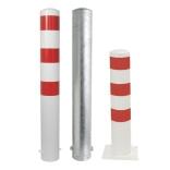 Stahlrohrpoller/Rammschutzpoller 'Bollard' Ø 152 mm, feststehend, wahlweise rot/weiß