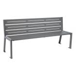 Sitzbank 'Steel' aus Stahl, mit Rückenlehne, wahlweise mit oder ohne Armlehne
