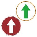 Antirutsch-Bodenmarkierung für Wartebereiche 'Richtungspfeil', weiß/grün oder rot/weiß