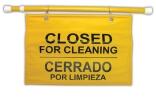 Warnschild 'Closed for Cleaning' Rubbermaid, Höhe 300 mm, hängbar, mit Teleskopstab, mehrsprachig