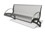 Sitzbank 'Transform' mit Rückenlehne, aus Stahl, für Wetterschutzeinrichtungen, zum Anschrauben