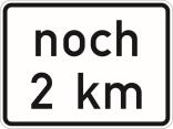 Verkehrszeichen 1001-33 StVO, noch ... km (gemäß VwV-StVO in Tunneln, GVZ-Nr.)