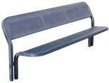 Sitzbank 'Time' mit Rückenlehne, Stahl, Sitz- und Rückenfläche aus Stahlblech, zum Einbetonieren