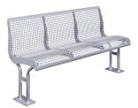 Sitzbank 'Freelax' mit Rückenlehne, aus Flachstahl, Sitz- und Rückenfläche aus Drahtgitter