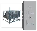 Absperrgitter Komplett-Set, inkl. 10 x 'Police' (Länge 2100 mm) und Vierkantrohr-Stapelpalette