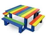 Picknick-Tisch 'Child' für Kindergarten und Grundschule, aus Stahl und Holz