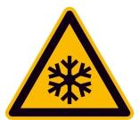 Warnschild, Warnung vor niedriger Temperatur/Frost
