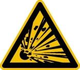 Warnschild, Warnung vor explosionsgefährlichen Stoffen