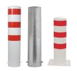 Stahlrohrpoller/Rammschutzpoller 'Bollard' Ø 273 mm, feststehend, wahlweise rot/weiß