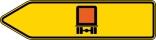 Verkehrszeichen 421-11 StVO, Pfeilwegweiser für kennzeichnungspfl. Fahrzeuge m. gef. Gütern, linksweisend, einseitig