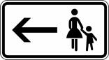 Verkehrszeichen 1000-12 StVO, Fußgänger Gehweg links gegenüber benutzen