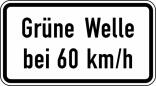 Verkehrszeichen 1012-34 StVO, Grüne Welle bei ... km/h