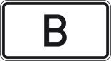 Verkehrszeichen 1014-50 StVO, Tunnelkategorie 'B' gemäß ADR-Übereinkommen