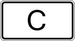 Verkehrszeichen 1014-51 StVO, Tunnelkategorie 'C' gemäß ADR-Übereinkommen
