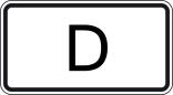 Verkehrszeichen 1014-52 StVO, Tunnelkategorie 'D' gemäß ADR-Übereinkommen