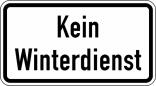 Winterschild/Verkehrszeichen 2001 StVO, Kein Winterdienst