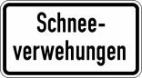 Winterschild/Verkehrszeichen 2012 StVO, Schneeverwehungen