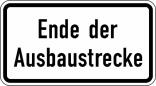 Verkehrszeichen 2139 StVO, Ende der Ausbaustrecke