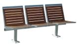 Sitzbank 'Elegant' mit Rückenlehne, aus Flachstahl, Sitz- und Rückenfläche in Robinien-Holz