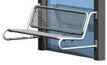 Sitzbank 'Ercole' mit Rückenlehne, aus Stahl, für Wetterschutzeinrichtungen, zum Anschrauben
