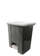 Modellbeispiel: Abfallbehälter ′P-BAX Kick 1′ aus 70% recyceltem Material, weiß, 60 Liter (Art. 60008.0001)