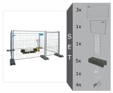 Bauzaun 'Basic' Komplett-Set inkl. Türelement, Verbindungsschellen und Füßen