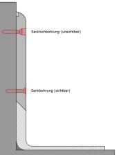 Technische Ansicht: Bohrungen (optional)