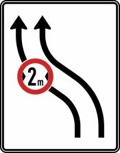 Modellbeispiel: VZ Nr. 515-11 Verschwenkungstafel ohne Gegenverkehr, zweistreifig nach links