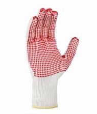 teXXor® Feinstrick-Handschuhe ′BAUMWOLLE/NYLON′, beige/rote Noppen