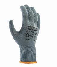teXXor® Feinstrick-Handschuhe ′NYLON′, grau/blaue Noppen