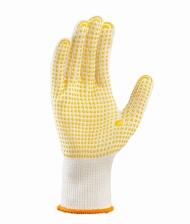 teXXor® Mittelstrick-Handschuhe ′BAUMWOLLE/NYLON′, beige/gelbe Noppen