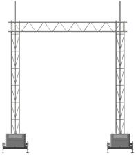 Modellbeispiel: Aufstellvorrichtungen mit Gitterrohrmast und Stahl-Gitterträger für Brücke (Art. 35350-setb5)