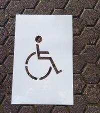 Schablone für Bodenmarkierung ′Rollstuhl′, aus PVC
