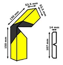 Technische Ansicht: Eckschutz Winkel 300 x 107 x 14 mm (Art. 19129)