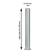 Technische Ansicht: Edelstahl-Sperrpfosten ø 102 mm -Flachkopf- Art. - Nr. 13098-g