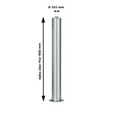 Technische Ansicht: Edelstahl-Sperrpfosten ø 102 mm -Halbhügel-l Art. - Nr. 13119-g