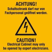 Modellbeispiel: Elektrokennzeichnung ACHTUNG! Schaltschrank darf nur von ... (Art. 21.0648)