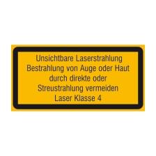 Modellbeispiel: Laserkennzeichnung Warnzusatzschild, Unsichtbare Laserstrahlung (Art. 21.1954)