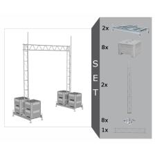 Modellbeispiel: Aufstellvorrichtungen mit Gitterrohrmast und Stahl-Gitterträger für Brücke, Komplett-Set (Art. 35350-setb6)