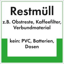 Modellbeispiel: Kennzeichnungsschild Restmüll (Art. 35.6781)