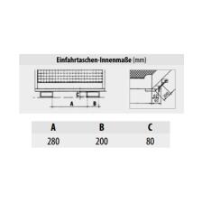 Technische Ansicht: Sicherheitskorb -Typ SIKO-M-, Innenmaße der Einfahrtaschen (Art. 38374)