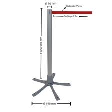 Technische Ansicht: Personenleitsystem -Tempaletto-silbermatt mit rotem Gurt (Art. 39966)