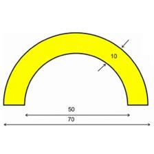 Technische Zeichnung: Bogen 50/70 mm