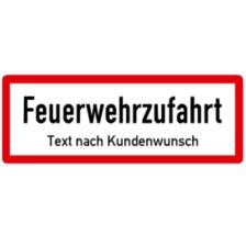 Modellbeispiel: Sonderschild Feuerwehrzufahrt Text nach Kundenwunsch, DIN 4066 (Art. hwsb210072121)