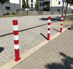 Anwendungsbeispiel: Absperrpfosten -Bollard- umlegbar, zum Aufdübeln(Art. 470unb)